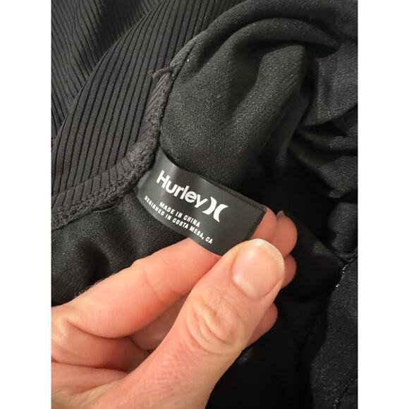 Hurley Swim Black Ribbed One Piece Black Swimsuit size XXL - Picture 7 of 8